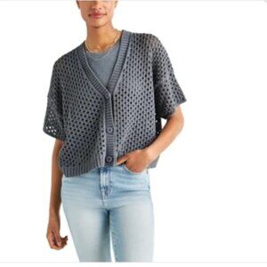 Splendid Nova Pointelle Cardigan Blue Size L